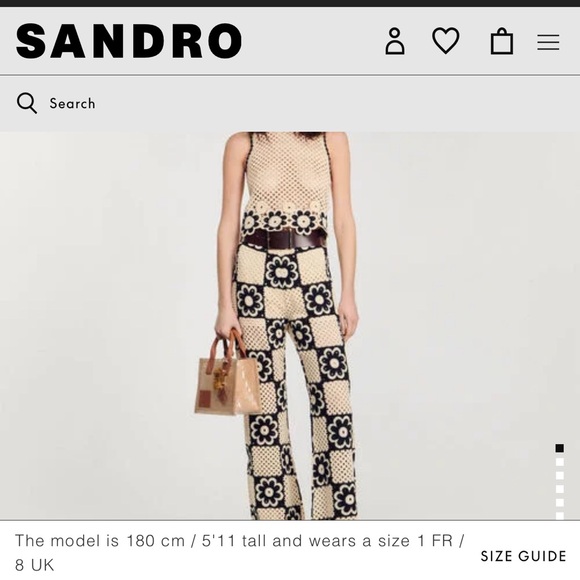 Sandro crochet flower top NWOT - Picture 5 of 8